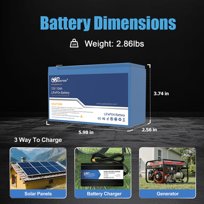GSP 12V 10Ah LiFePO4 Battery